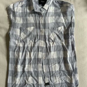 Rails Gray and White Casual Button Down Shirt